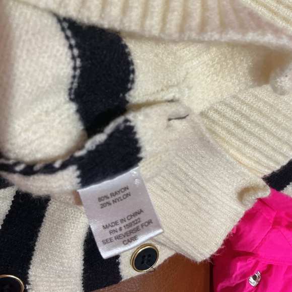 Aqua X Kerri Rosenthal Striped Heart Patch Sweater Size Extra Small - Picture 7 of 7